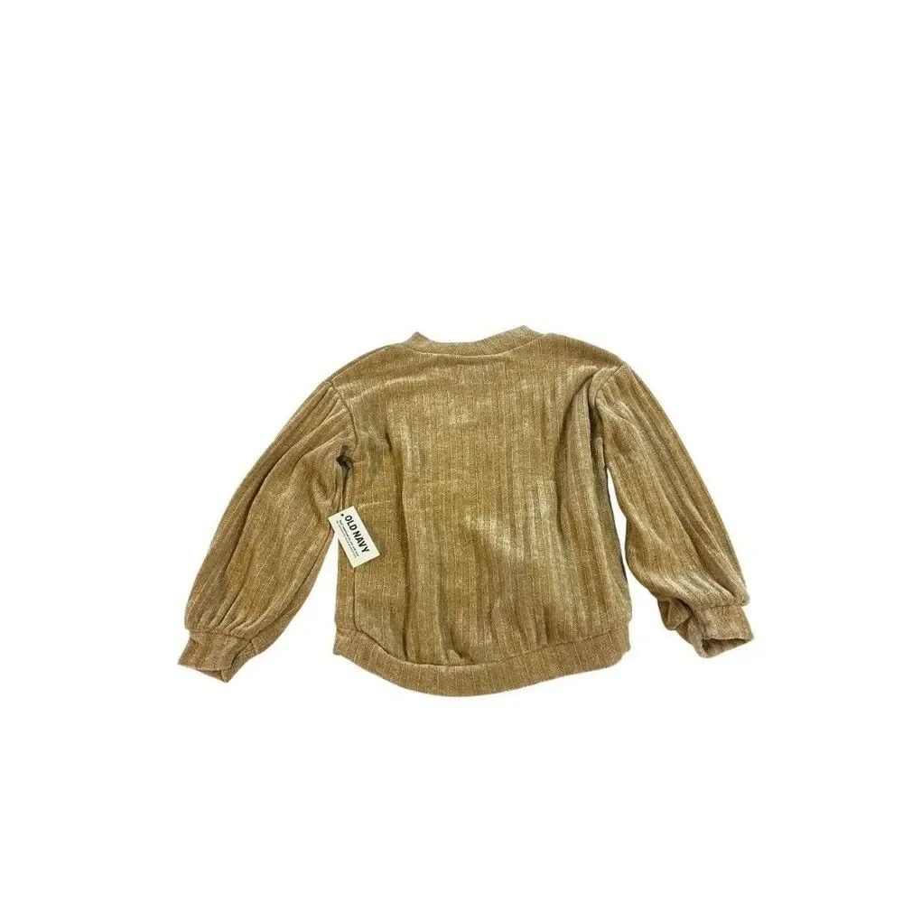 Old navy Cozy Ribbed Chenille Sweatshirt - brown girls size 4T new